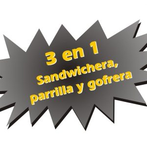 Sandwichera, parrilla y gofrera eléctrica